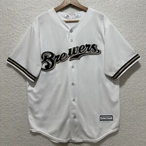 Milwaukee Brewers Majestic Official Cool Base #22 Yelich Jersey Size L USA Made